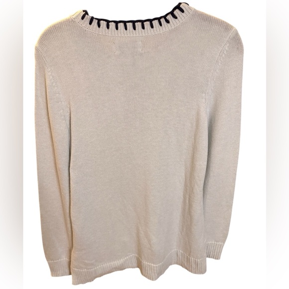 Nic + Zoe Blanket Stitch Cashmere Blend Sweater in Light Blue Size XS - Picture 7 of 13